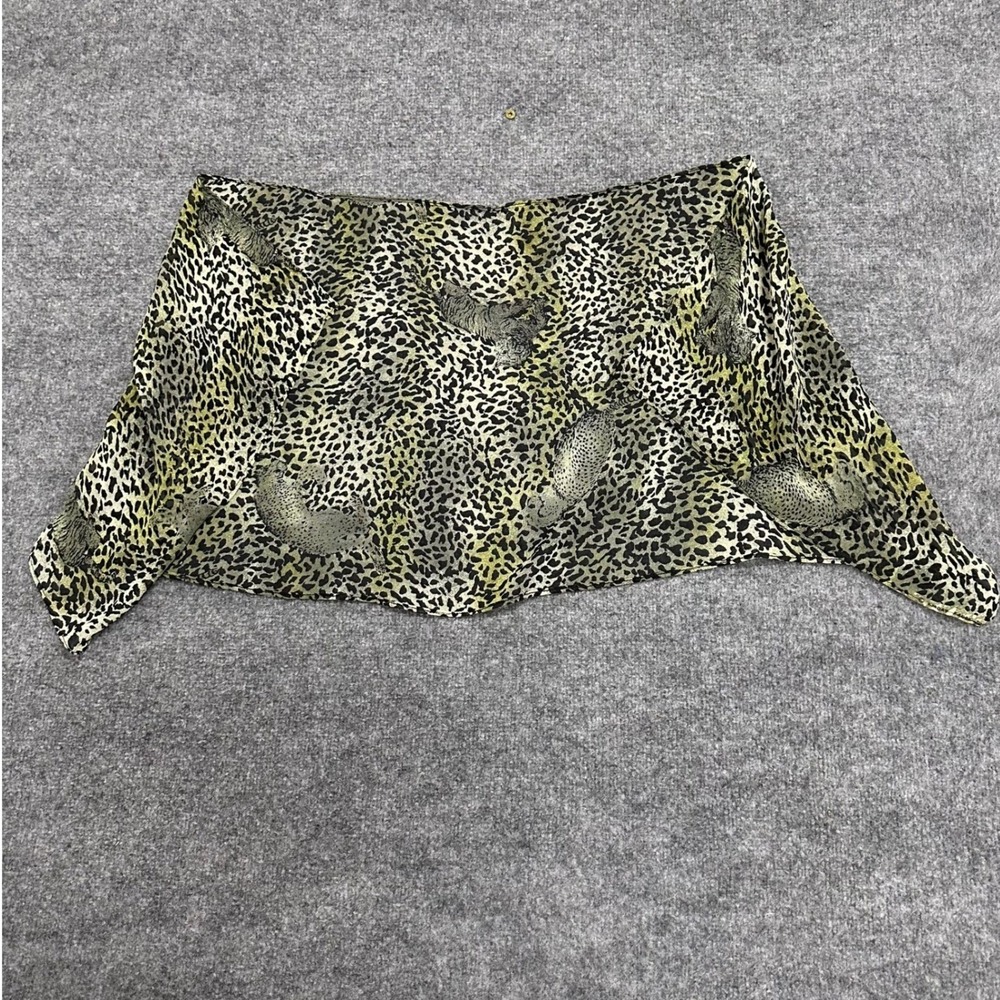 Unbranded Scarf Womens OS Green Black Leopard Tiger Animal Print Lightweight